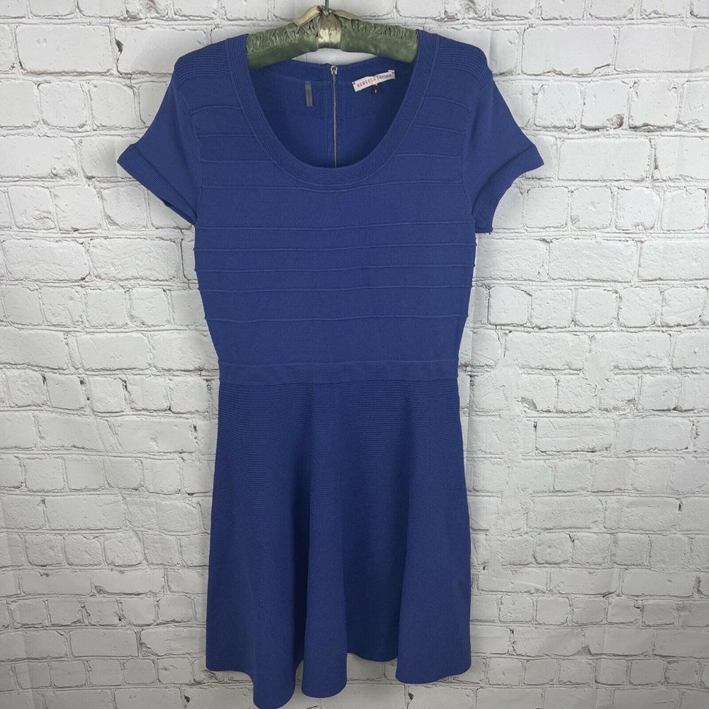 Rebecca Taylor Royal Blue Knit Bandage Knee Length Women’s Dress Large